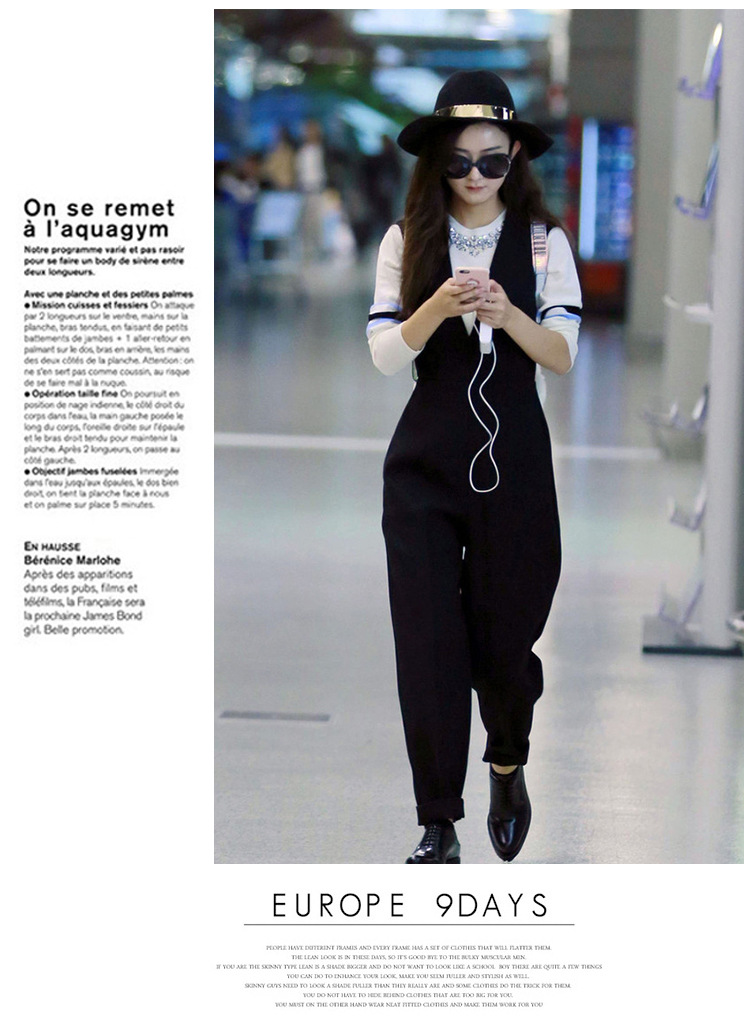 赵丽颖阔腿连体裤,赵丽颖穿吊带阔腿连体裤