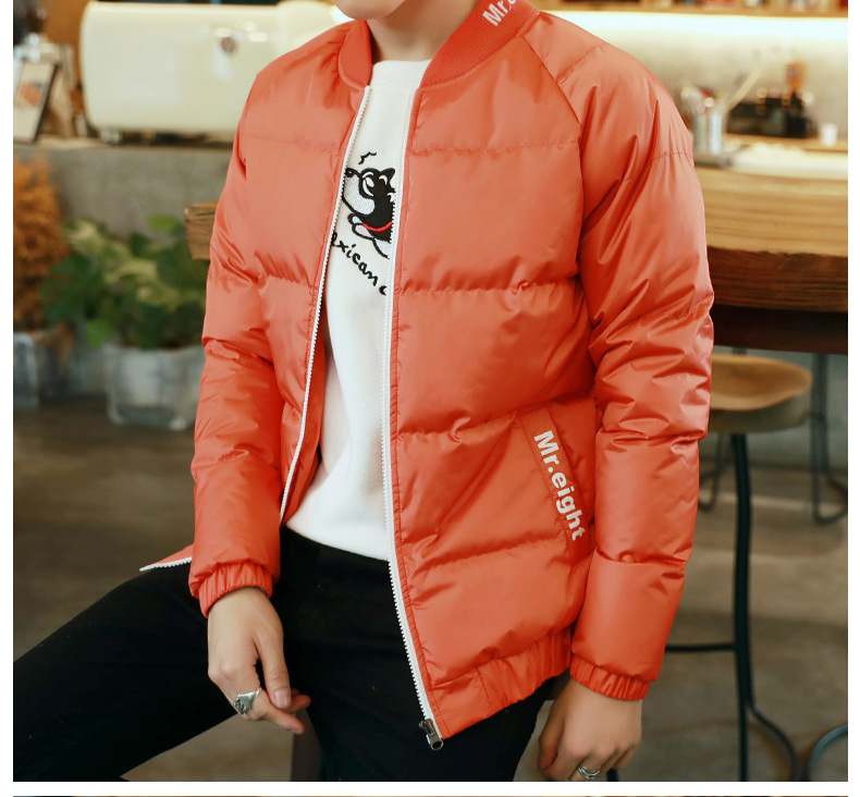 棒球领加厚棉服外套,冬日下的阳光型男