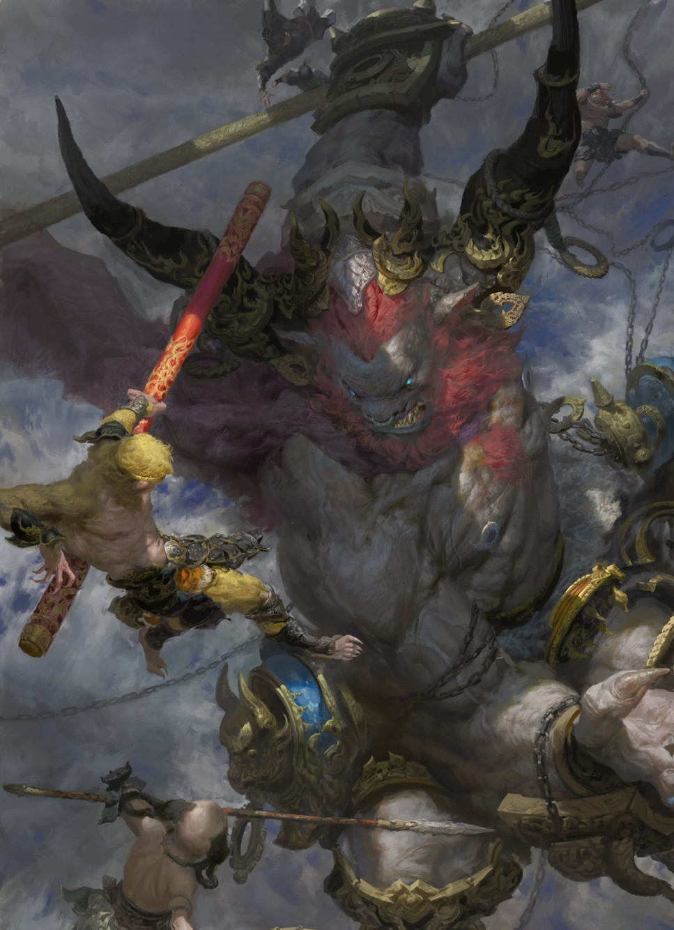 12岁画的孙悟空绘画图片,20几年的绘画功底都用上了