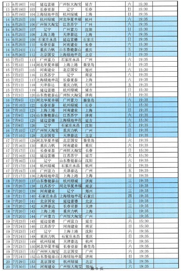 2023年中超赛程表图文,2023中超赛程表完整版