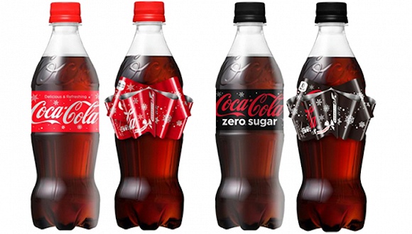 日本包装的可口可乐,日本可口可乐圣诞丝带瓶