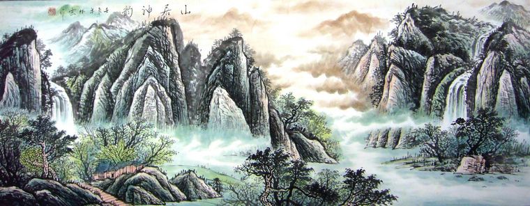 水墨山水画欣赏大全,水墨山水画欣赏贾又福