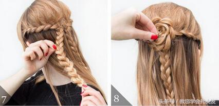 扎几款小清新头发中长教程,盘发神器花苞头的扎法教程