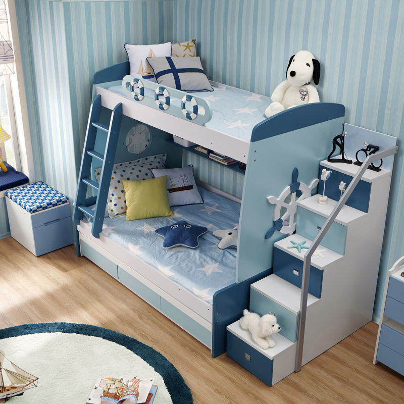 子母床温馨布置,舒适雅家居子母床