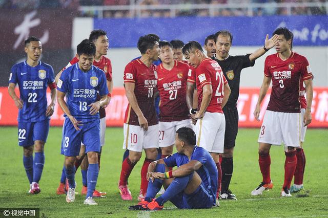 2017中超江苏苏宁对广州恒大,中国足球超霸杯恒大对苏宁