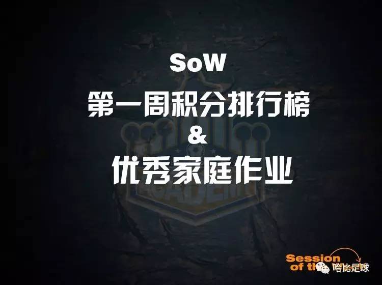SoW第一周积分榜优秀家庭作业