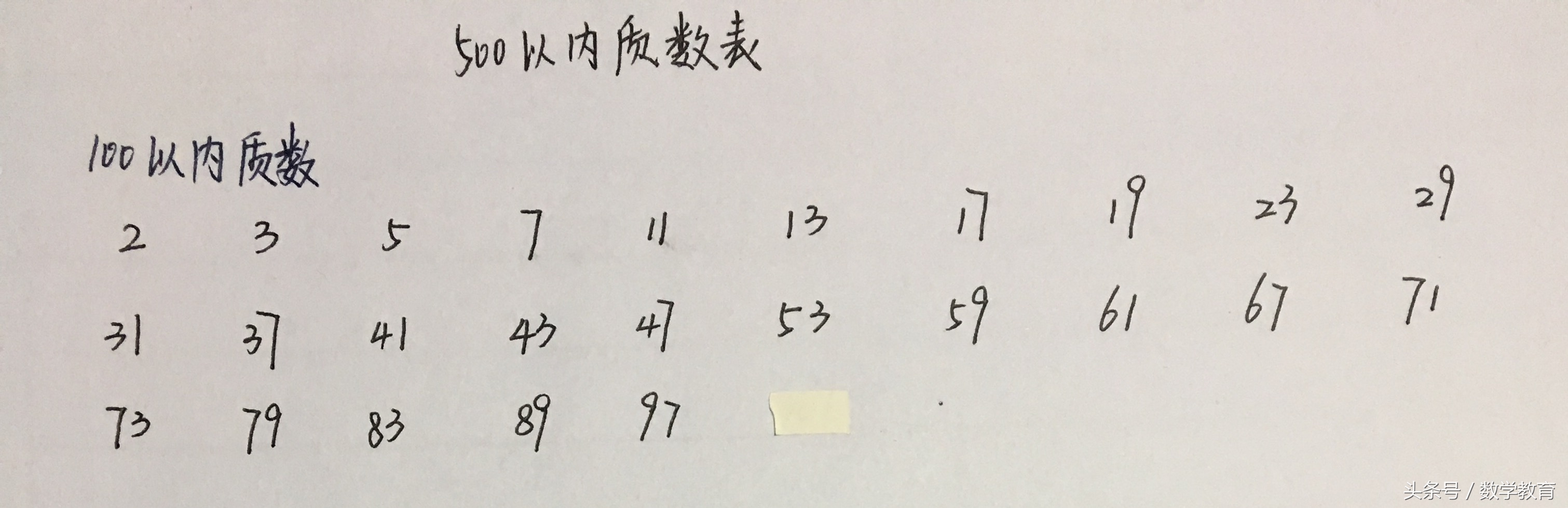 100以内的质数背诵技巧,100以内质数记忆秘诀