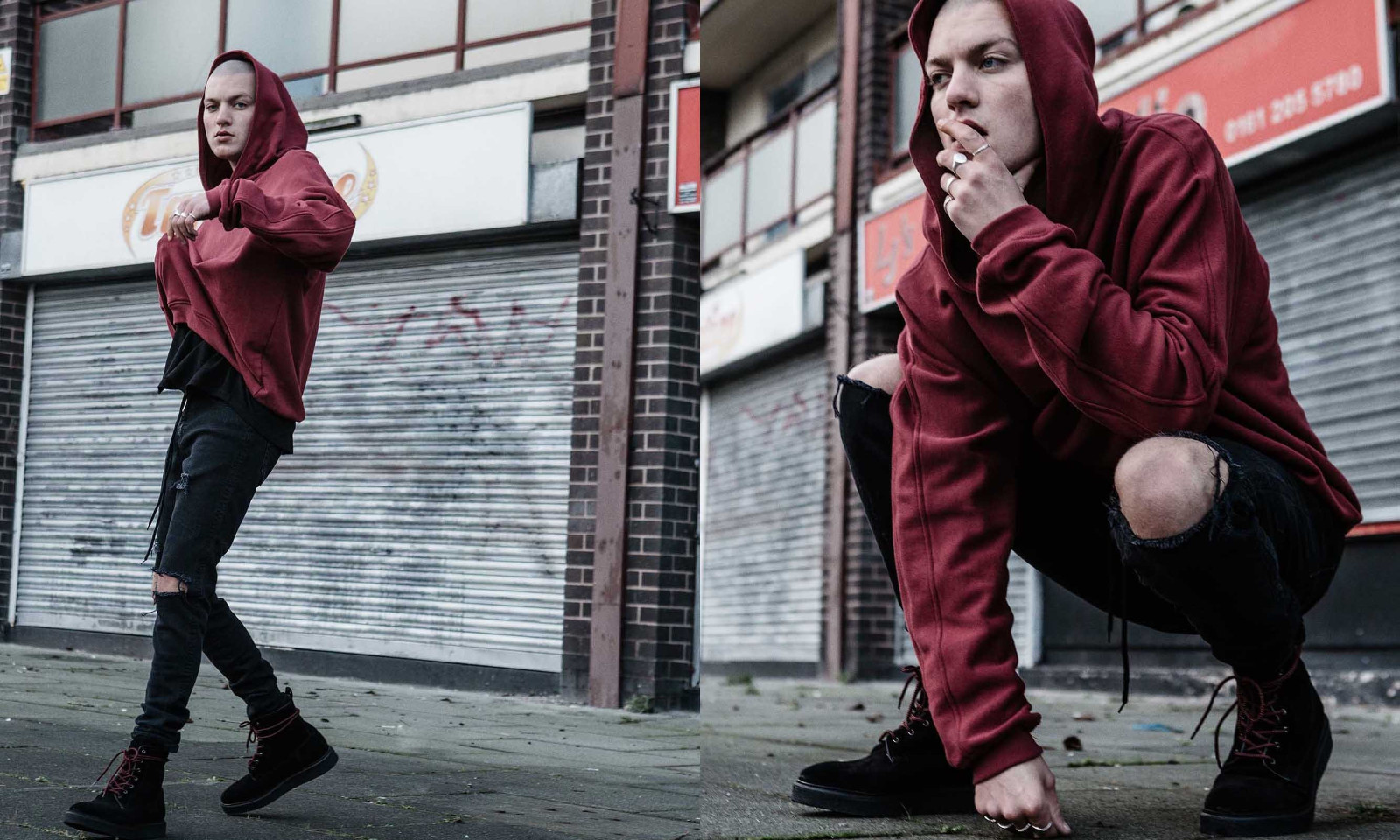 高街潮牌牛仔破洞外套,潮牌高街风字母印花破洞卫衣男女