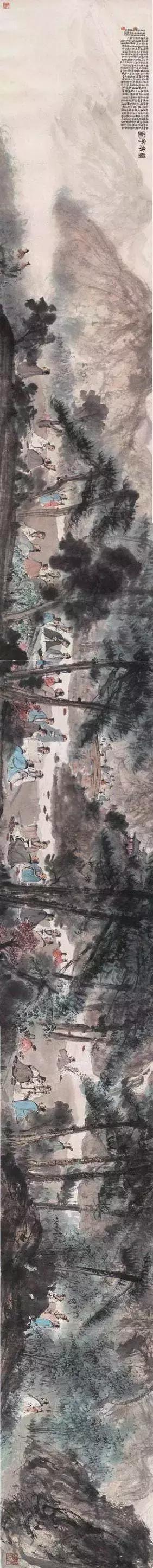 傅抱石10幅高清长卷,傅抱石1960年的长卷人物画