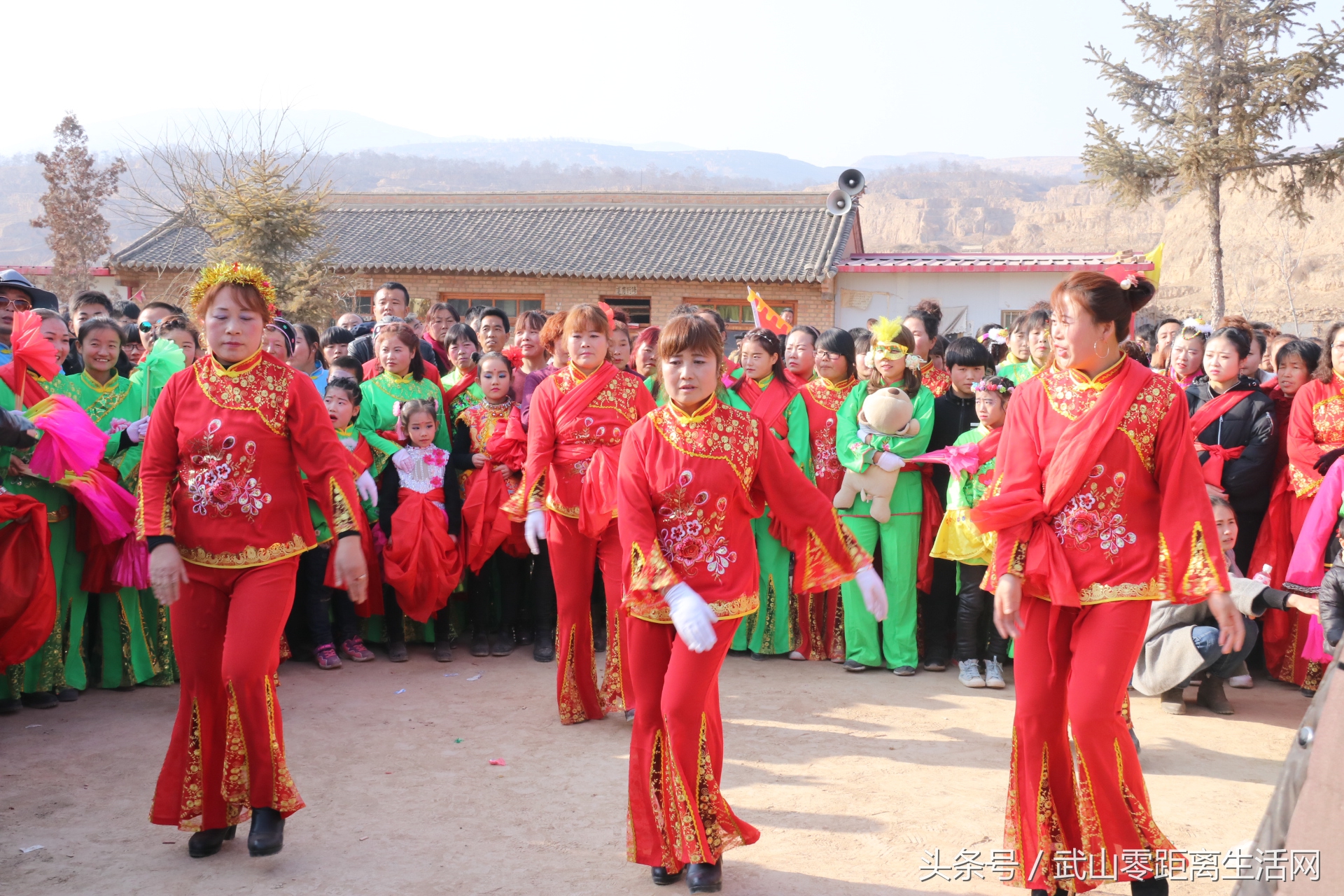 武山秧歌航拍,武山秧歌耍马