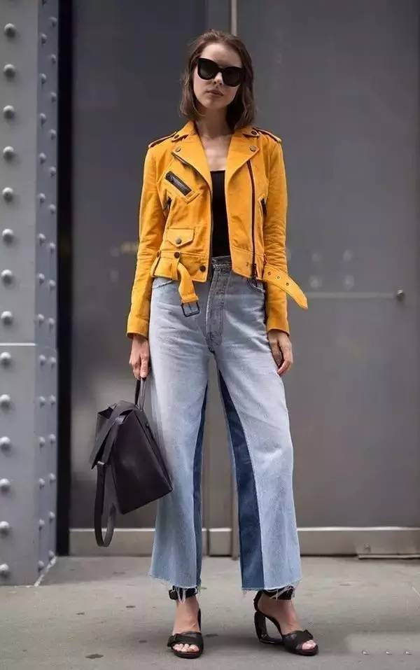 牛仔裤卷裤脚好看还是不卷好看,不剪裤脚的牛仔裤春夏新款