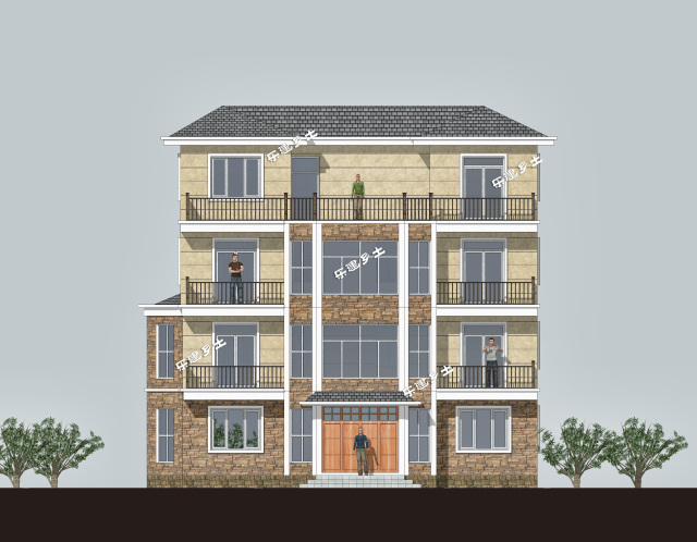 广州乡村自建14X9米四层民宅全套图纸+360°全景展示