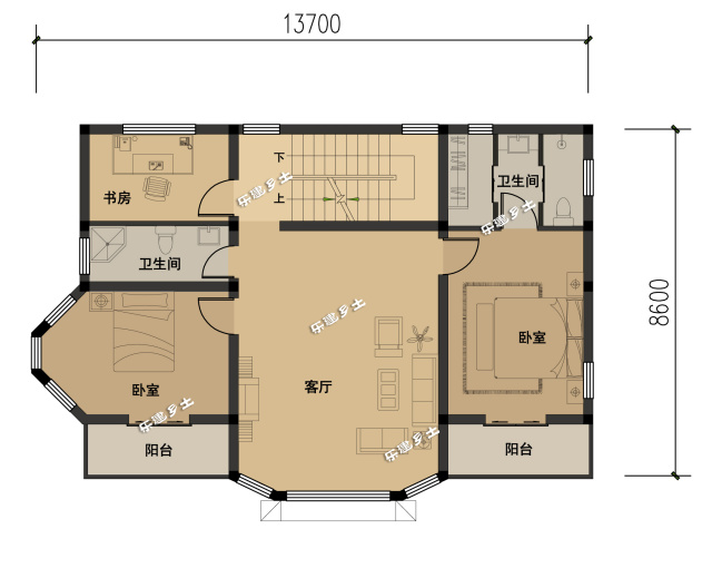 广州乡村自建14X9米四层民宅全套图纸+360°全景展示