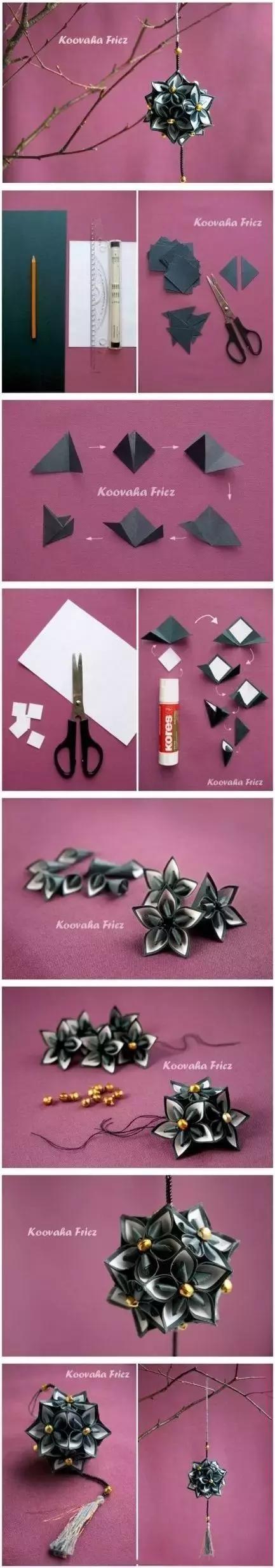 diy纸艺花,彩纸的100种手工折法