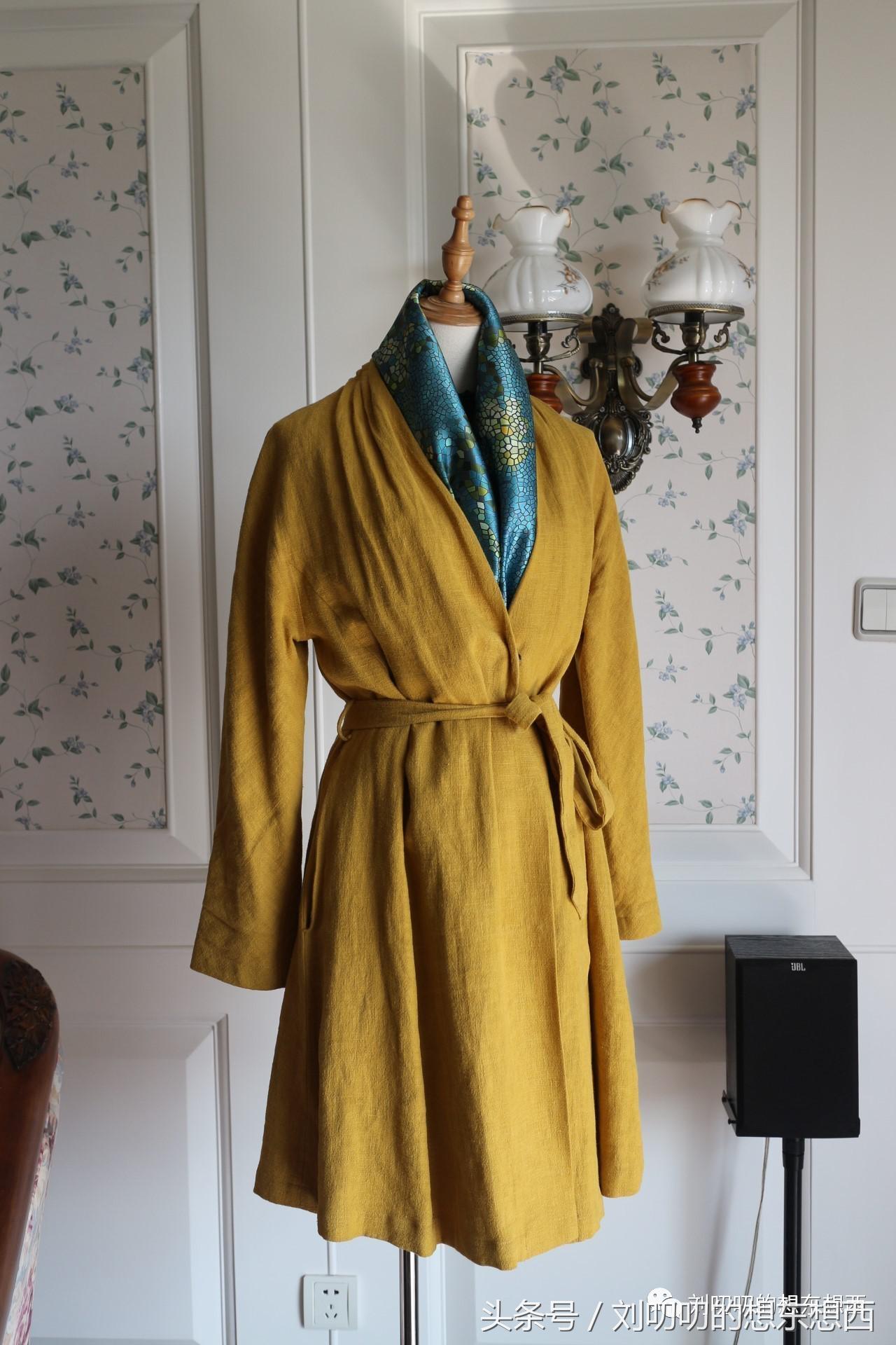 短款连衣裹裙外搭外套,裹裙一片式双面穿