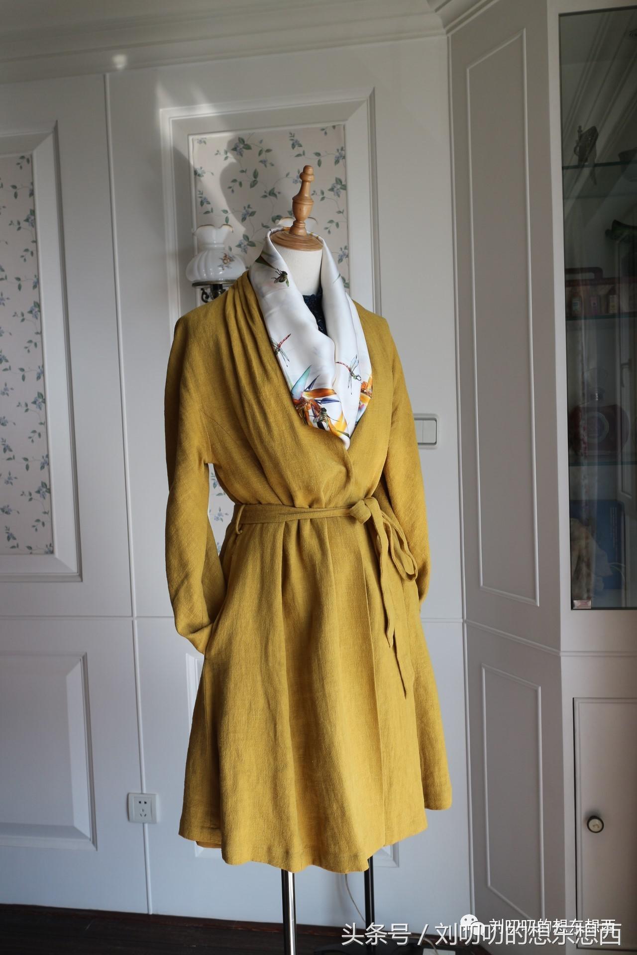 短款连衣裹裙外搭外套,裹裙一片式双面穿