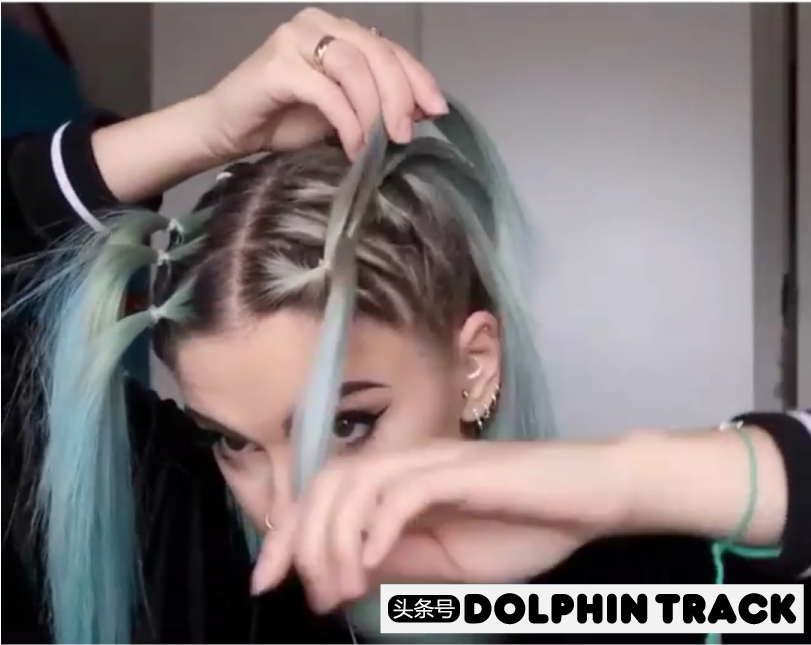 法式珍珠发带短发编发教程,适合中短发的编发ins