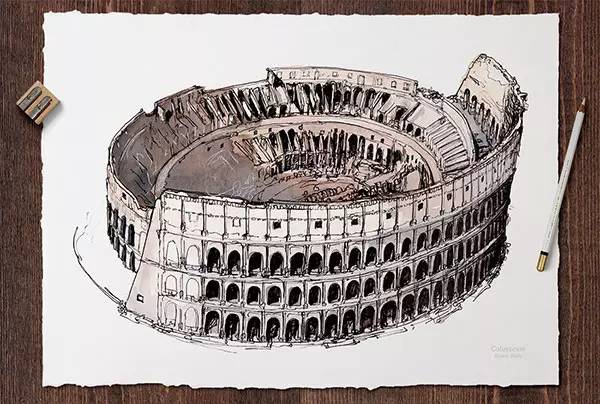 世界十大建筑画在一幅画里,中国顶级建筑水彩画