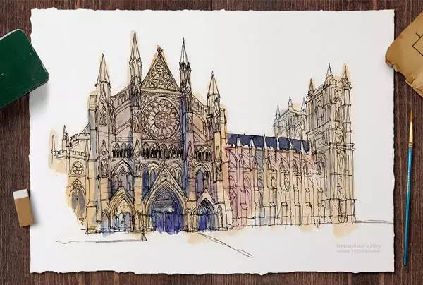 世界十大建筑画在一幅画里,中国顶级建筑水彩画