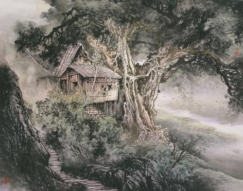 最新曾刚彩墨山水画技法,曾刚彩墨山水技法教学宝典