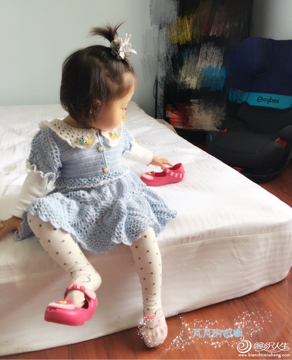 儿童钩针公主裙教程,儿童泡泡袖钩针裙小红书款
