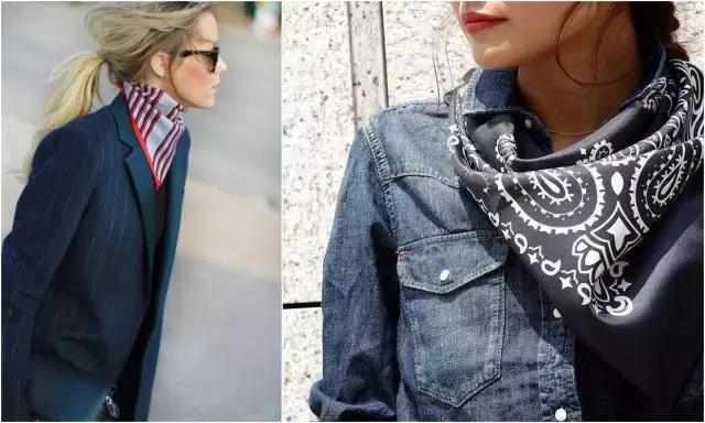 夏天丝巾系法大全,夏天长方形丝巾搭白衬衫的系法