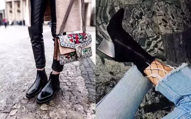 渔网袜潮酷搭配,破洞渔网袜穿搭