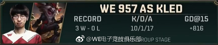 957克烈MSI3胜0负,KDA10-1-17,被终结