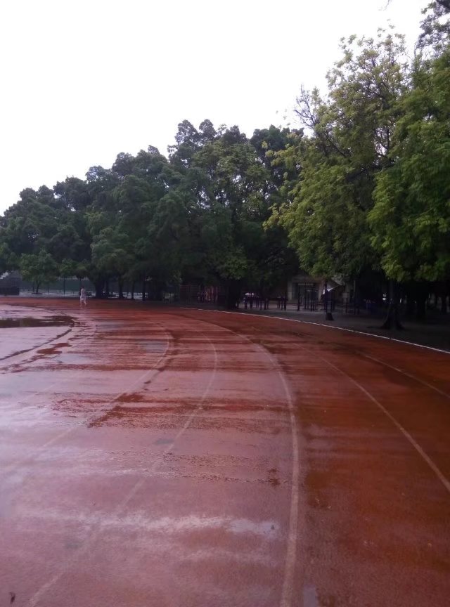 一个足球操场,足球的校园