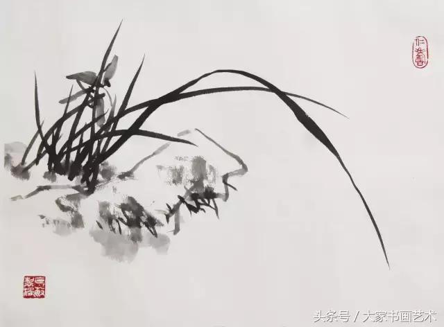 中国写意花鸟画教程梅兰竹菊篇,阮克敏花鸟写意画50幅