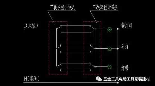 多控开关和双控开关接线方法,双控开关和单控开关接线图