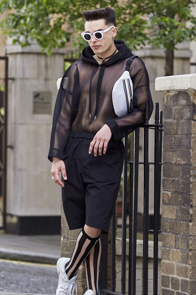 gucci男士虎头胸包街拍,2019胸包街拍