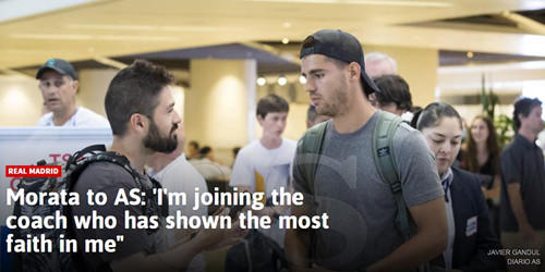 莫拉塔感谢球队,莫拉塔给了纳瓦斯最后的尊重