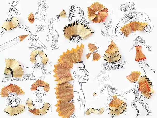 100幅治愈系铅笔小插画,铅笔创意插画