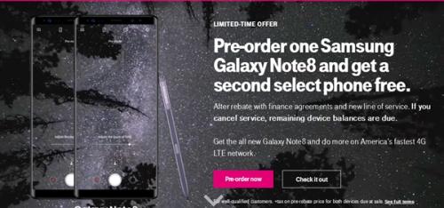 三星Note 8仅售1400还买一送一？美国运营商真给力