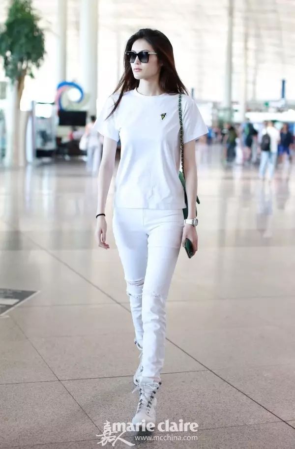 明星同款短袖t恤女杨幂,潮牌t恤女款杨幂同款条纹