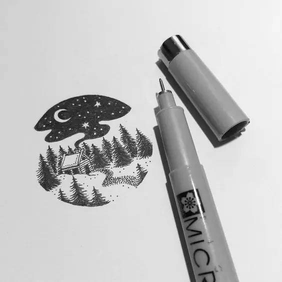 针管笔入门手绘1000例临摹图,针管笔手绘初学者