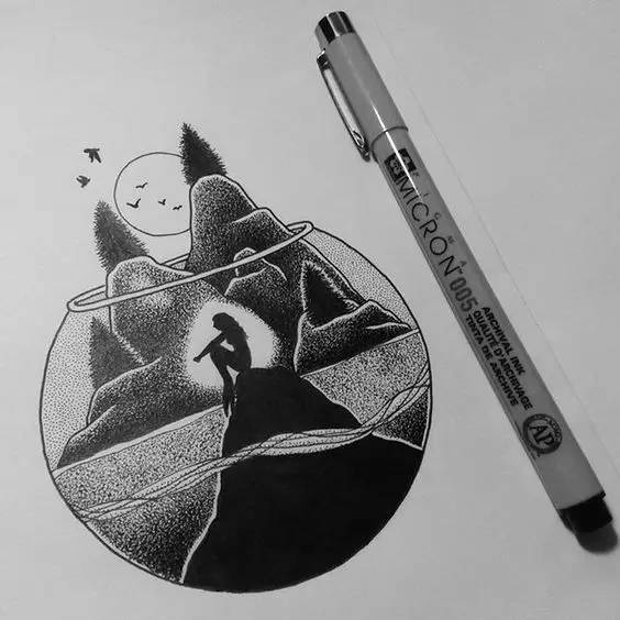 针管笔入门手绘1000例临摹图,针管笔手绘初学者