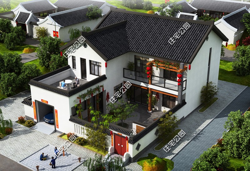 农村中式合院10-15万自建房,农村中式合院房子设计