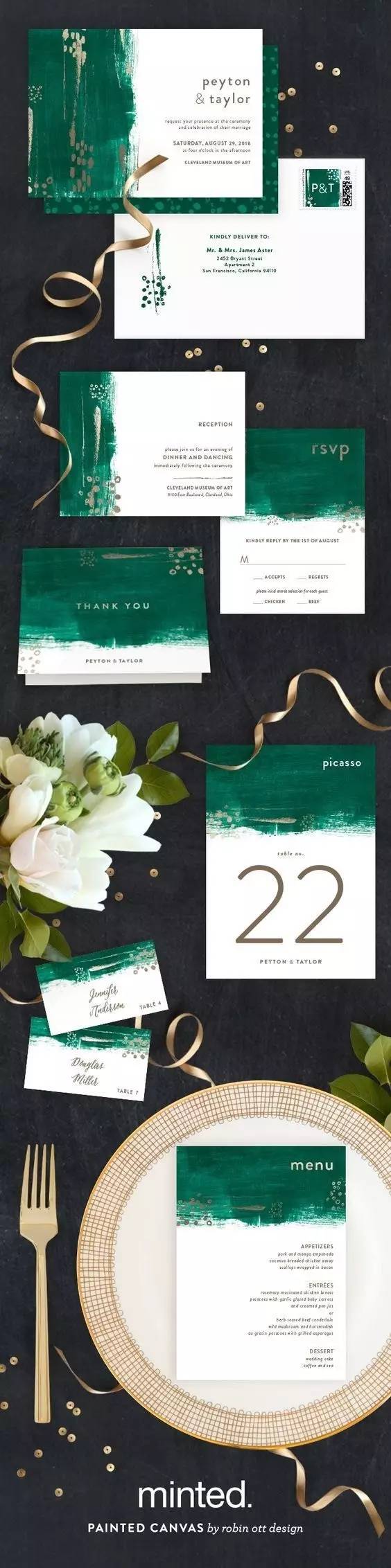 复古婚礼请柬心形,超有设计感的婚礼请柬模板