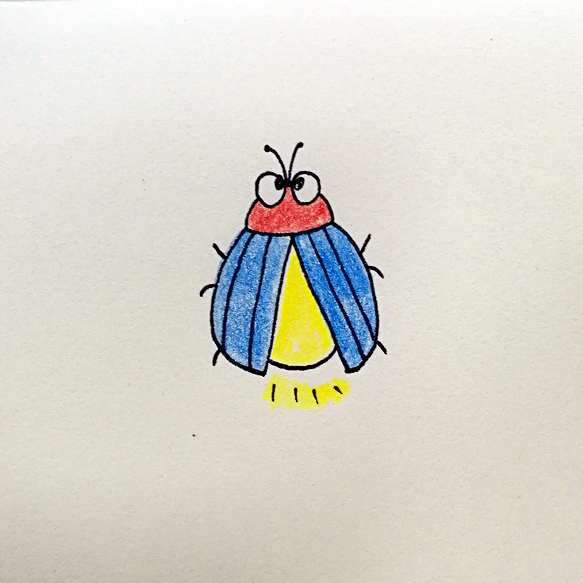 萤火虫找朋友简笔画,飞的萤火虫简笔画