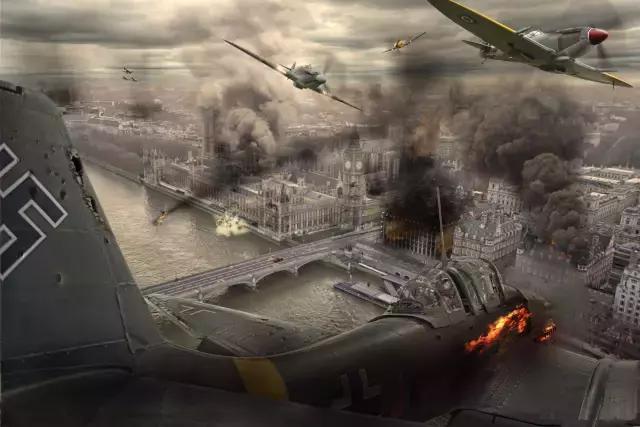 德军轰炸英国飞机,一架护航战机被击落