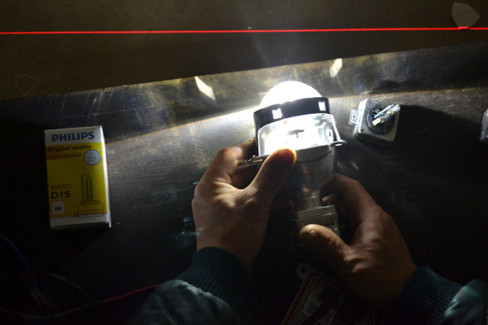 北极星车灯改造,北极星改灯图片