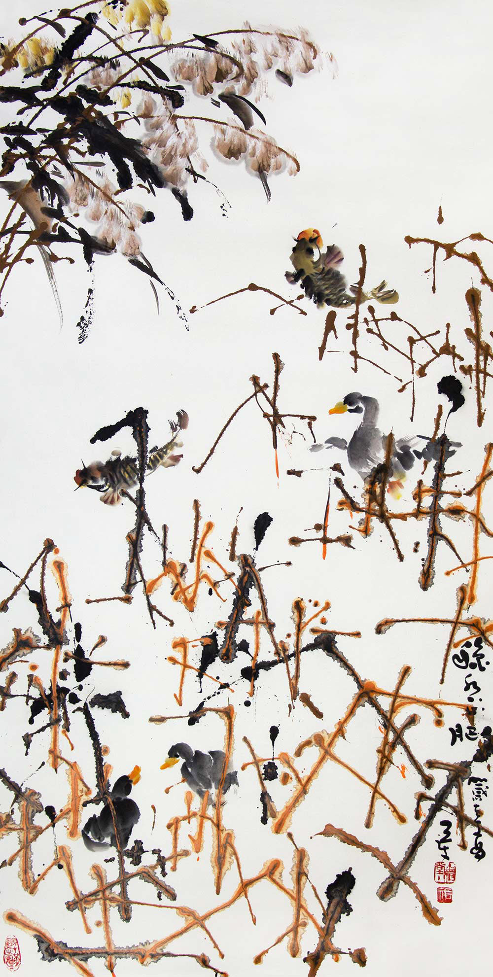 李长文书画,李长文花鸟画