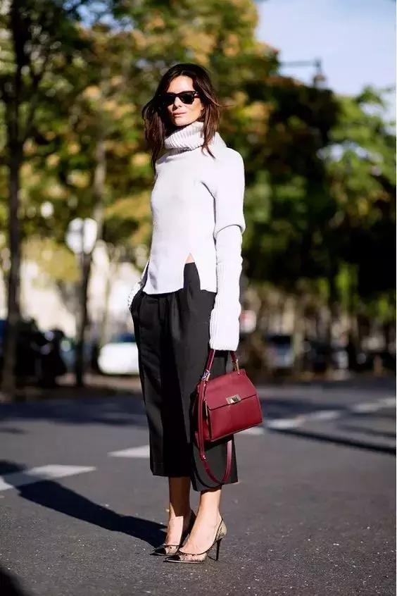 阔腿裤女款九分秋冬,九分灰色西装秋冬阔腿裤