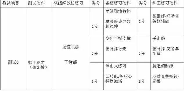 fms的七个评估动作表格,fms功能评估有用吗