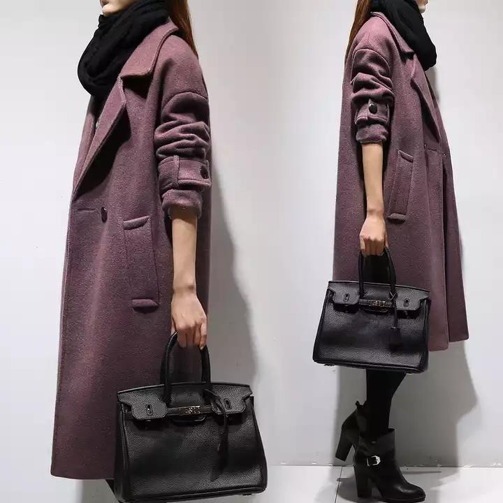 最新款韩版女冬季毛呢大衣长款,韩国女式羊绒大衣最新款