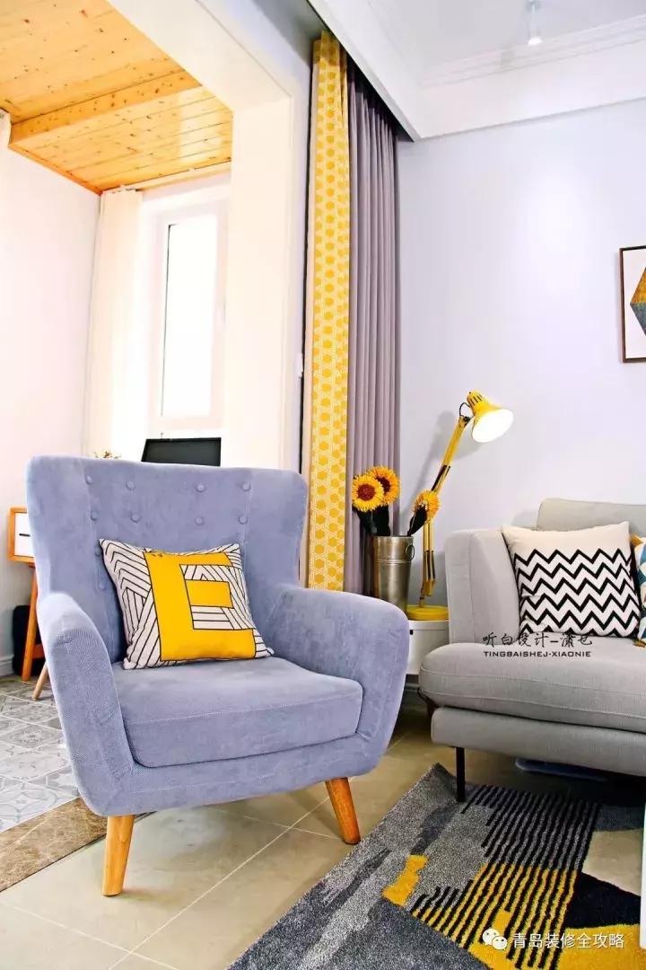 北欧风小户型三室一厅75平方米,唐岛one116平