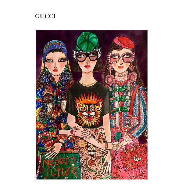 gucci日系插画,gucci限量版插画