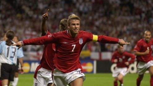 西蒙尼跟贝克汉姆握手,西蒙尼与贝克汉姆握手